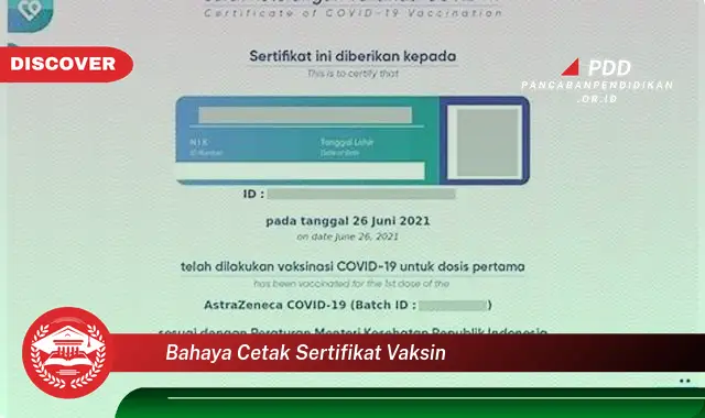 bahaya cetak sertifikat vaksin