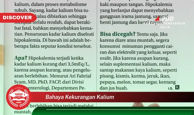 bahaya kekurangan kalium