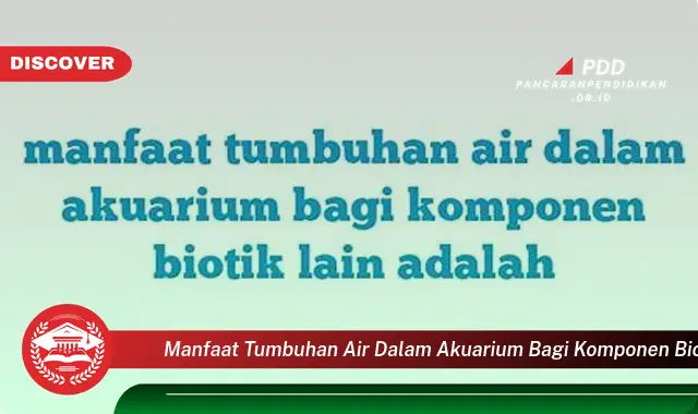 manfaat tumbuhan air dalam akuarium bagi komponen biotik lain adalah