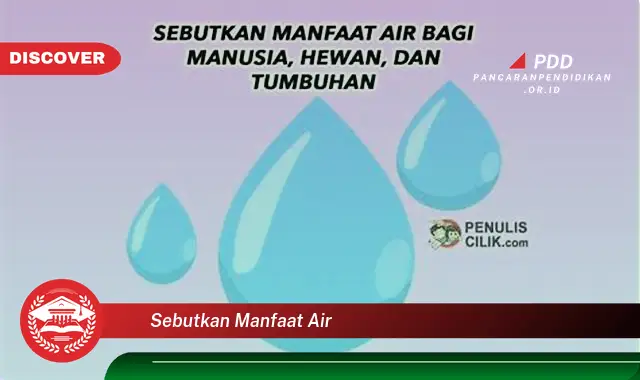 sebutkan manfaat air