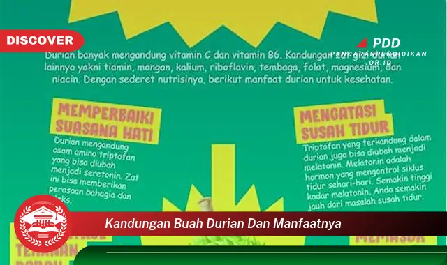 kandungan buah durian dan manfaatnya