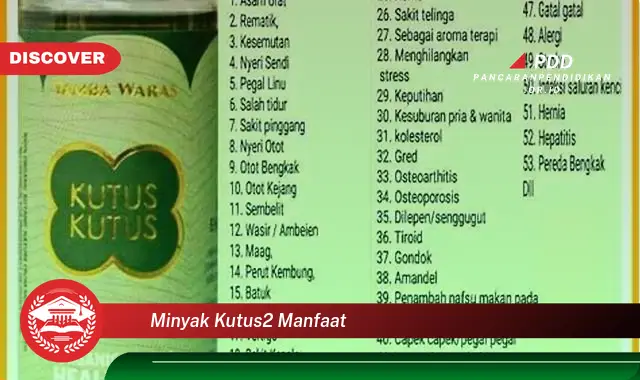 minyak kutus2 manfaat